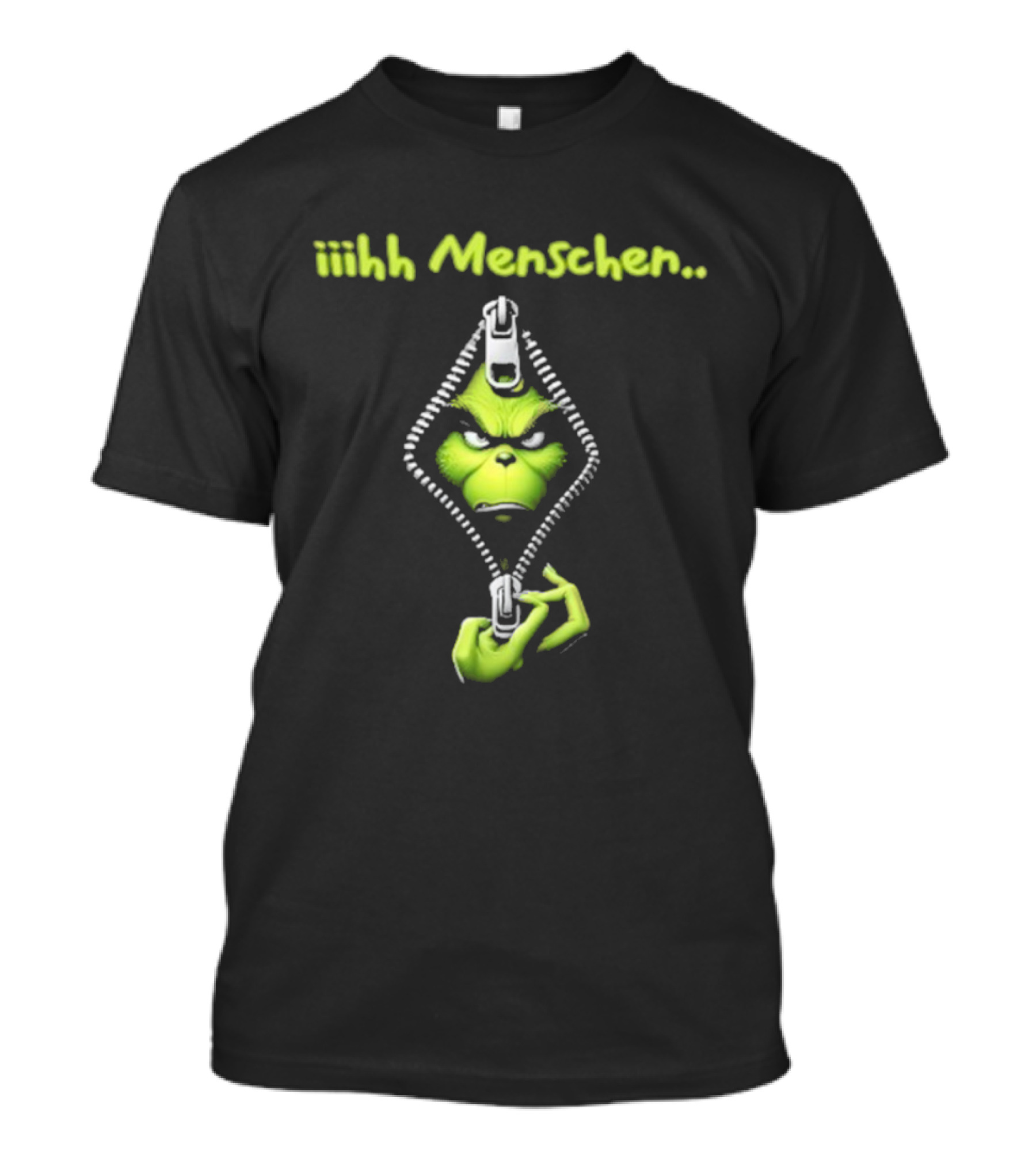 Iiihh Menschen Grinch Zipper Christmas T-Shirt