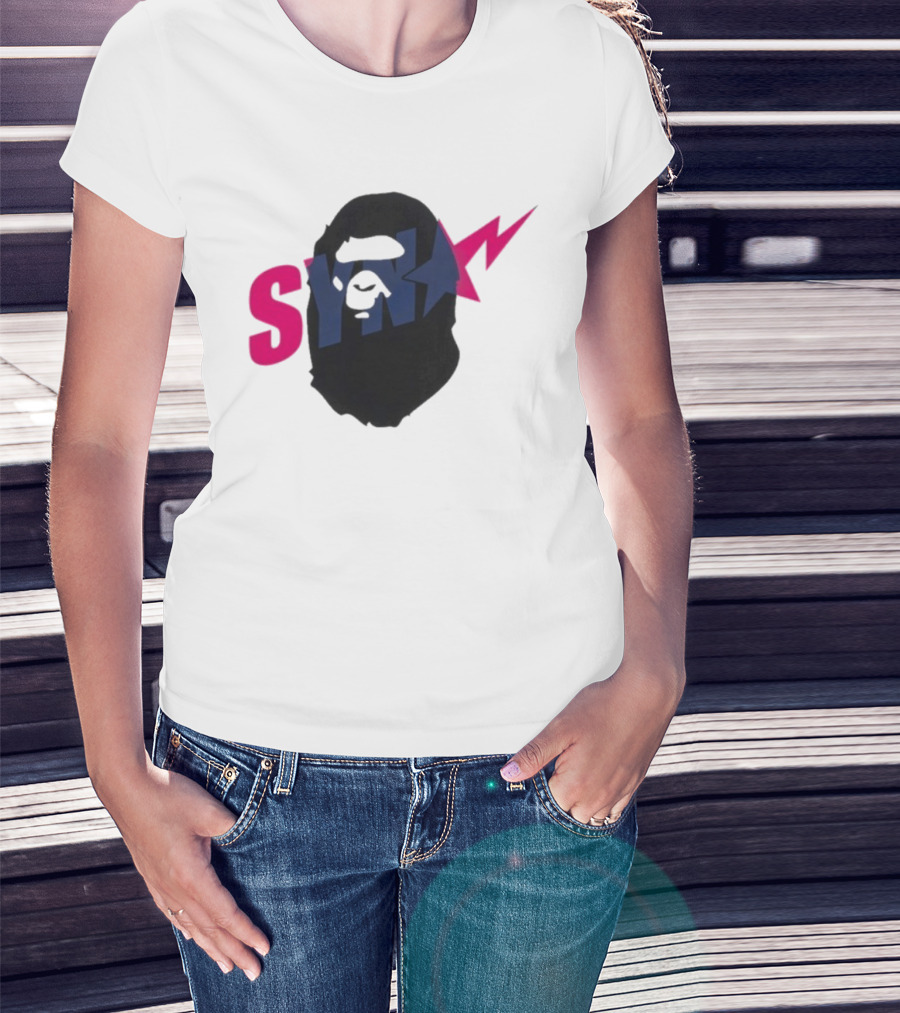 SYN Syna Synning Bape Ape Head Lightning Bold Hip-Hop Streetwear T-Shirt