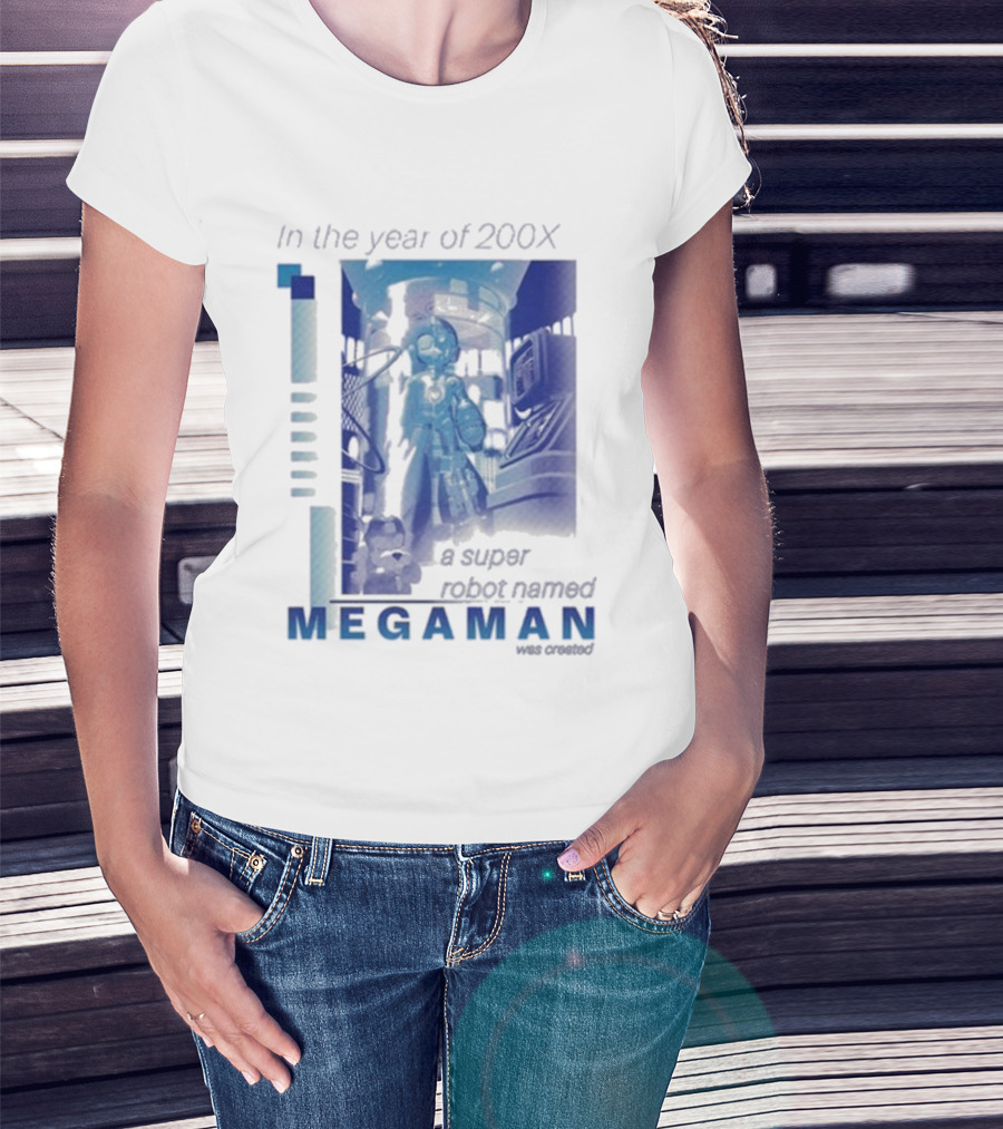 Mega Man In The Year Of 200X A Super Robot Named Mega Man Retro Gaming T-Shirt