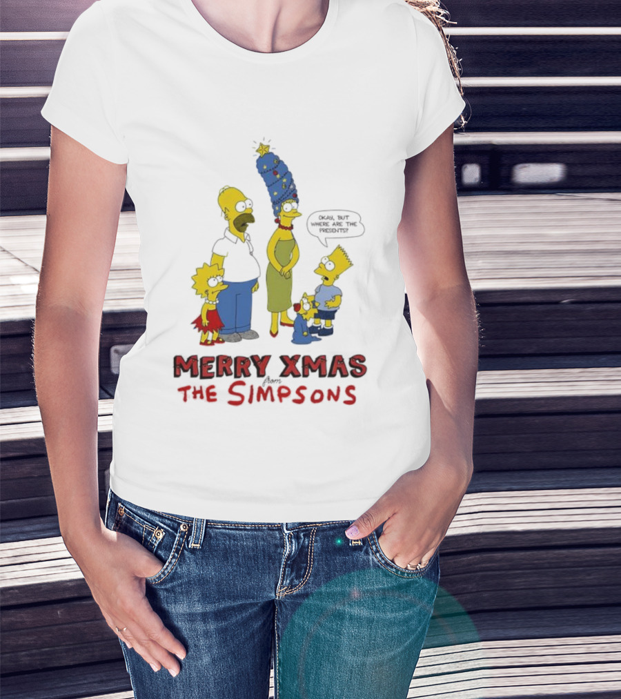 Merry Xmas The Simpsons Family Christmas Tree Hair T-Shirt
