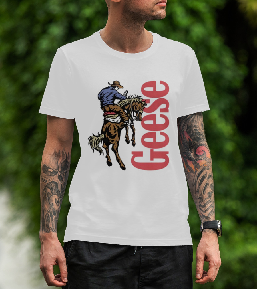 Geese Cowboy Riding Horse Western Adventure 3D Style T-Shirt