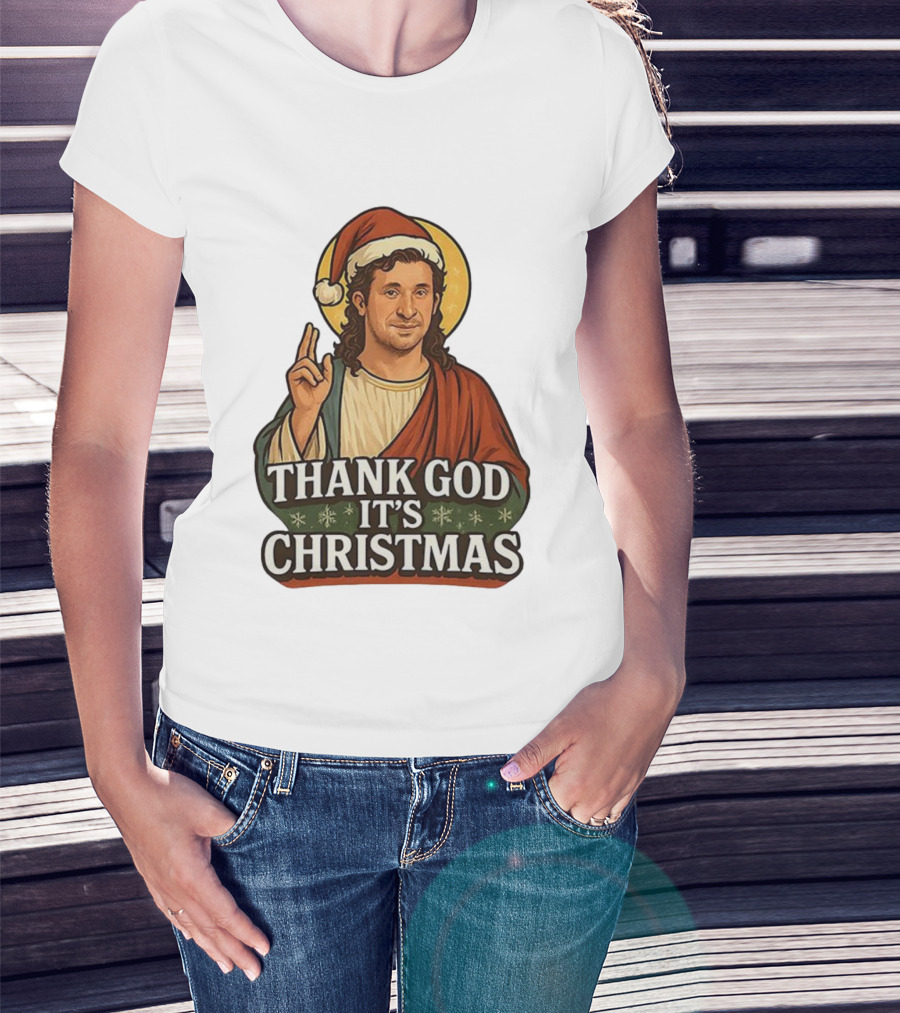 Thank God It’s Christmas Robbie Fowler Santa Christian Blessing T-Shirt