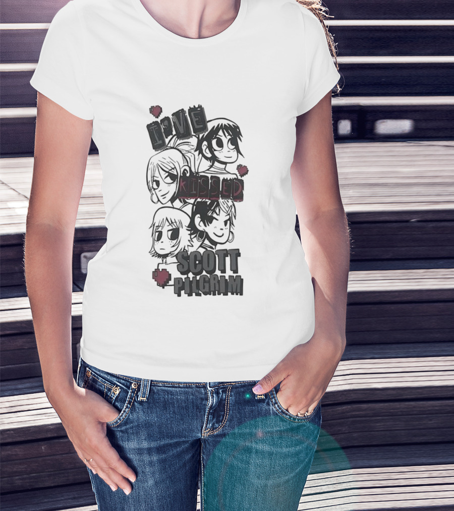 I’ve Kissed Scott Pilgrim Characters With Hearts T-Shirt