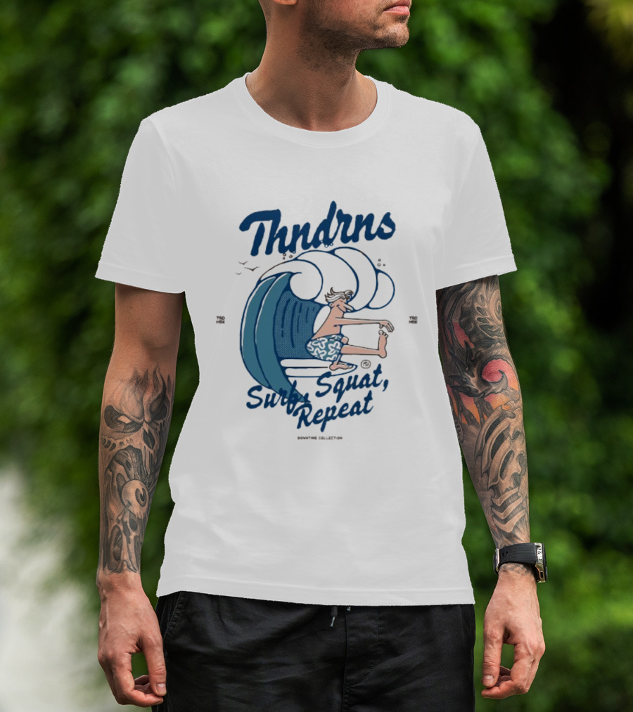 Thndrns Surf Squat Repeat Wave Action T-Shirt