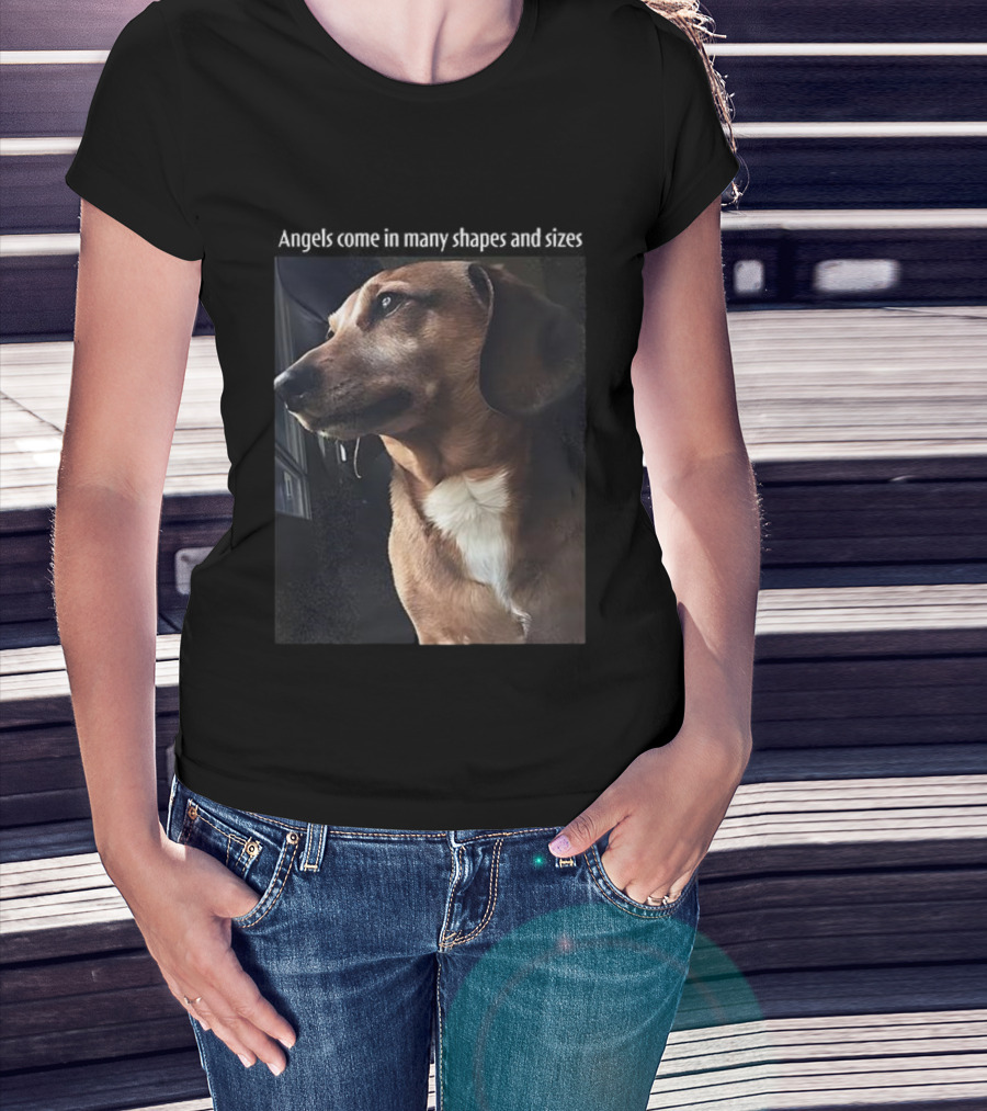 Angels Come In Many Shapes And Sizes Dog Portrait T-Shirt