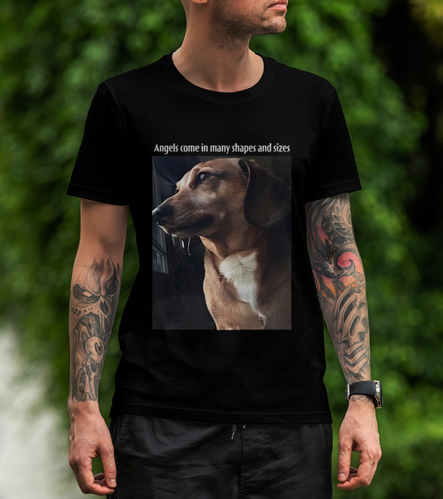 Angels Come In Many Shapes And Sizes Dog Portrait T-Shirt