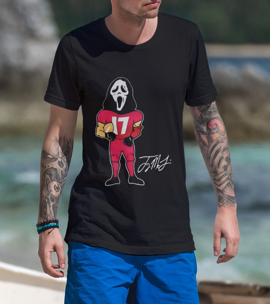 Ghostface Terry McLaurin 17 Washington Commanders NFL Football Signature T-Shirt