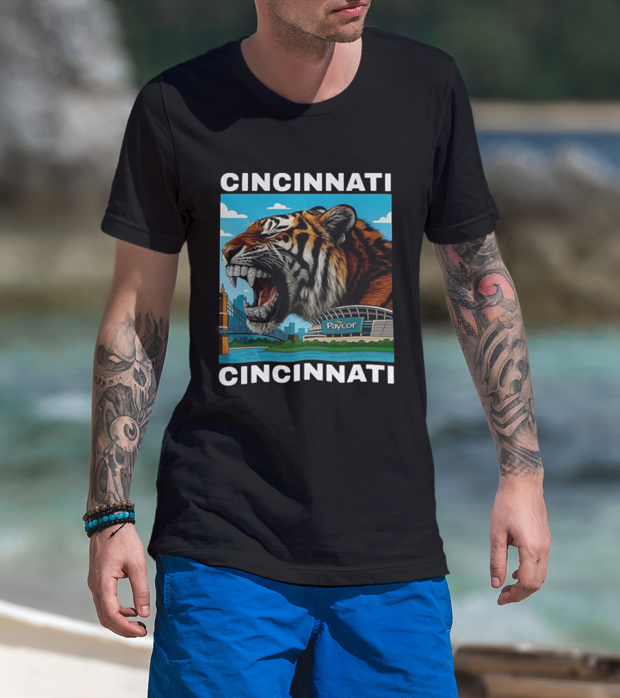 Cincinnati Tiger Iced Out Grillz Paycor Stadium Roar T-Shirt