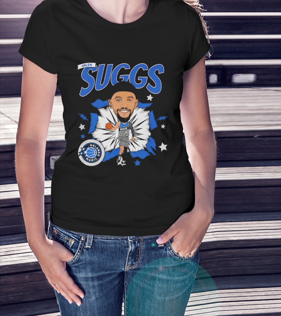 Jalen Suggs Orlando Magic Basketball Starburst Caricature T-Shirt
