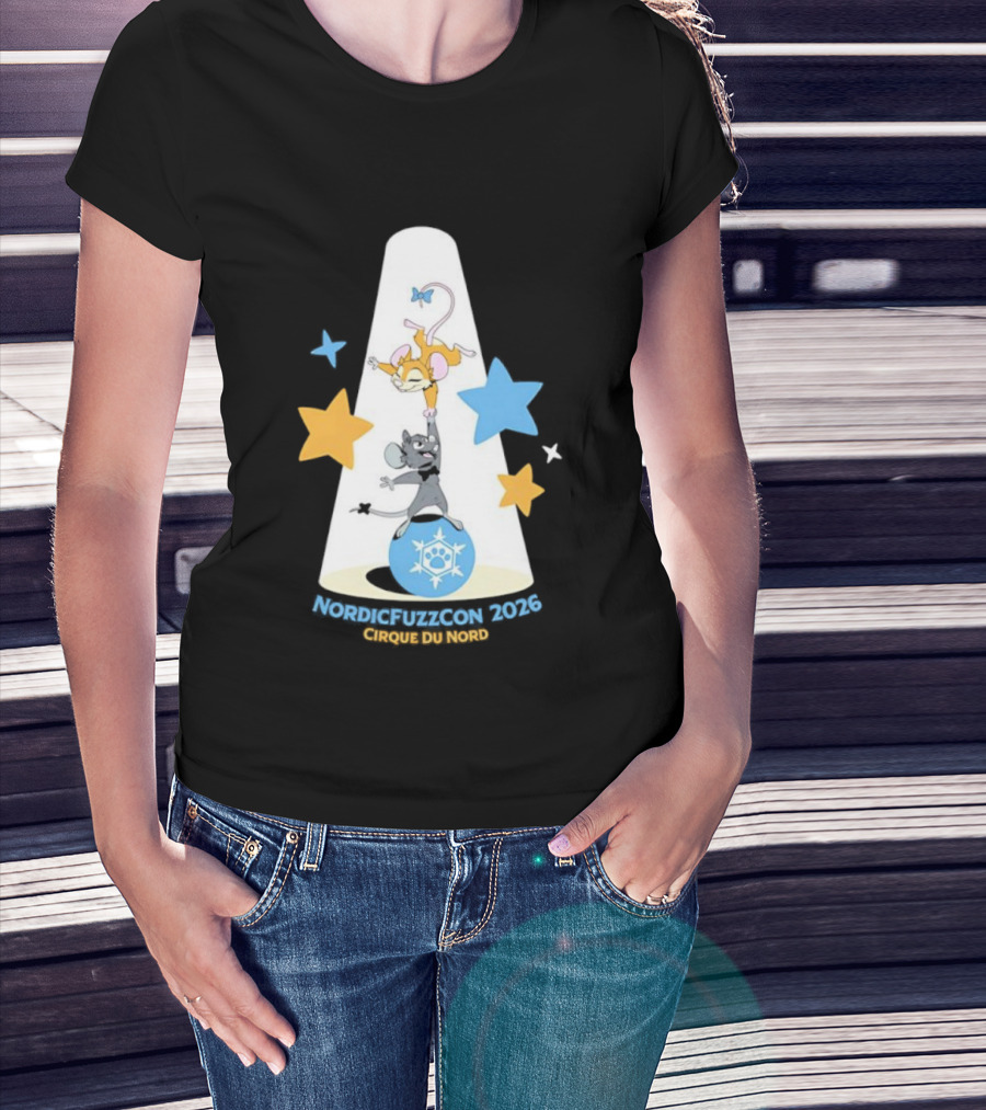 NordicFuzzCon 2026 Cirque Du Nord Mice Balancing Act Stars T-Shirt