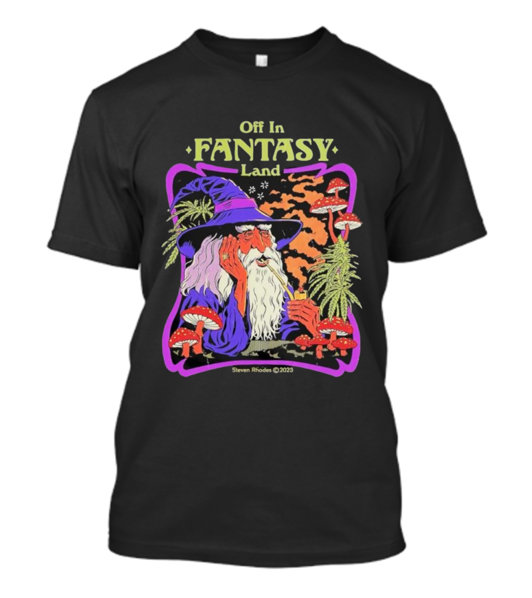 Off In Fantasy Land Wizard Steven Rhodes 2023 T-Shirt