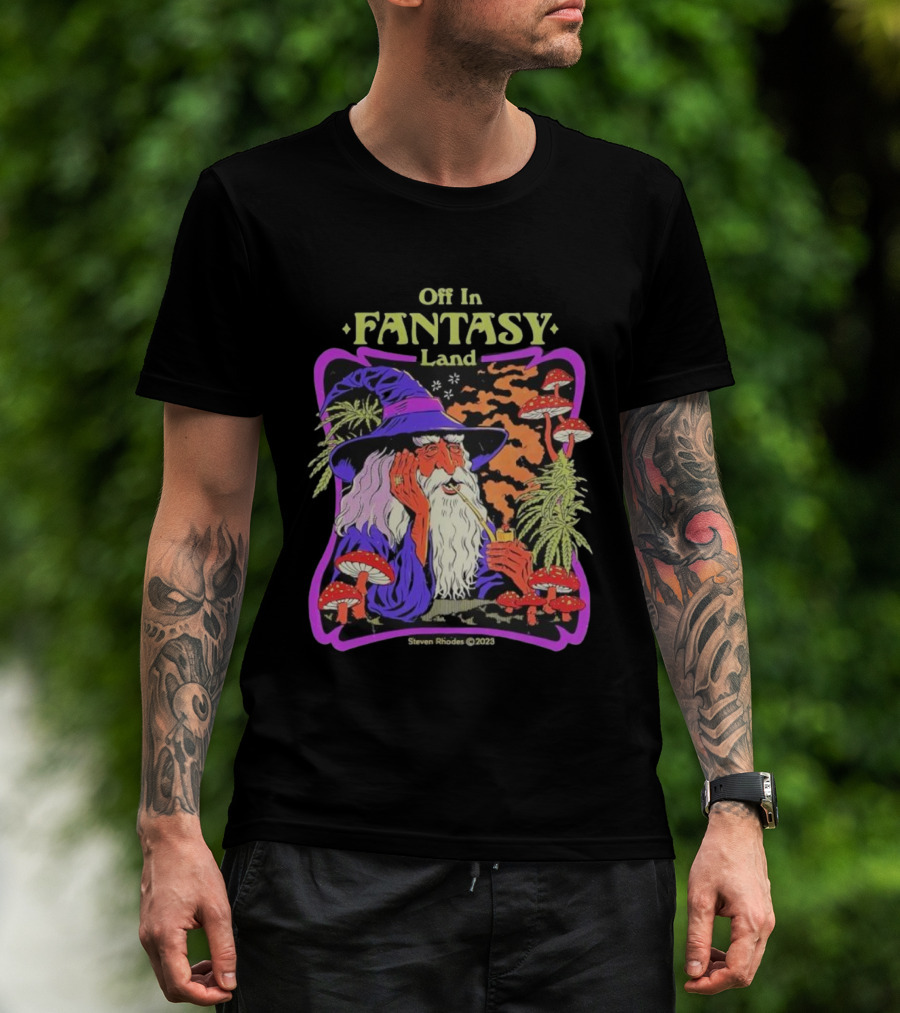 Off In Fantasy Land Wizard Steven Rhodes 2023 T-Shirt