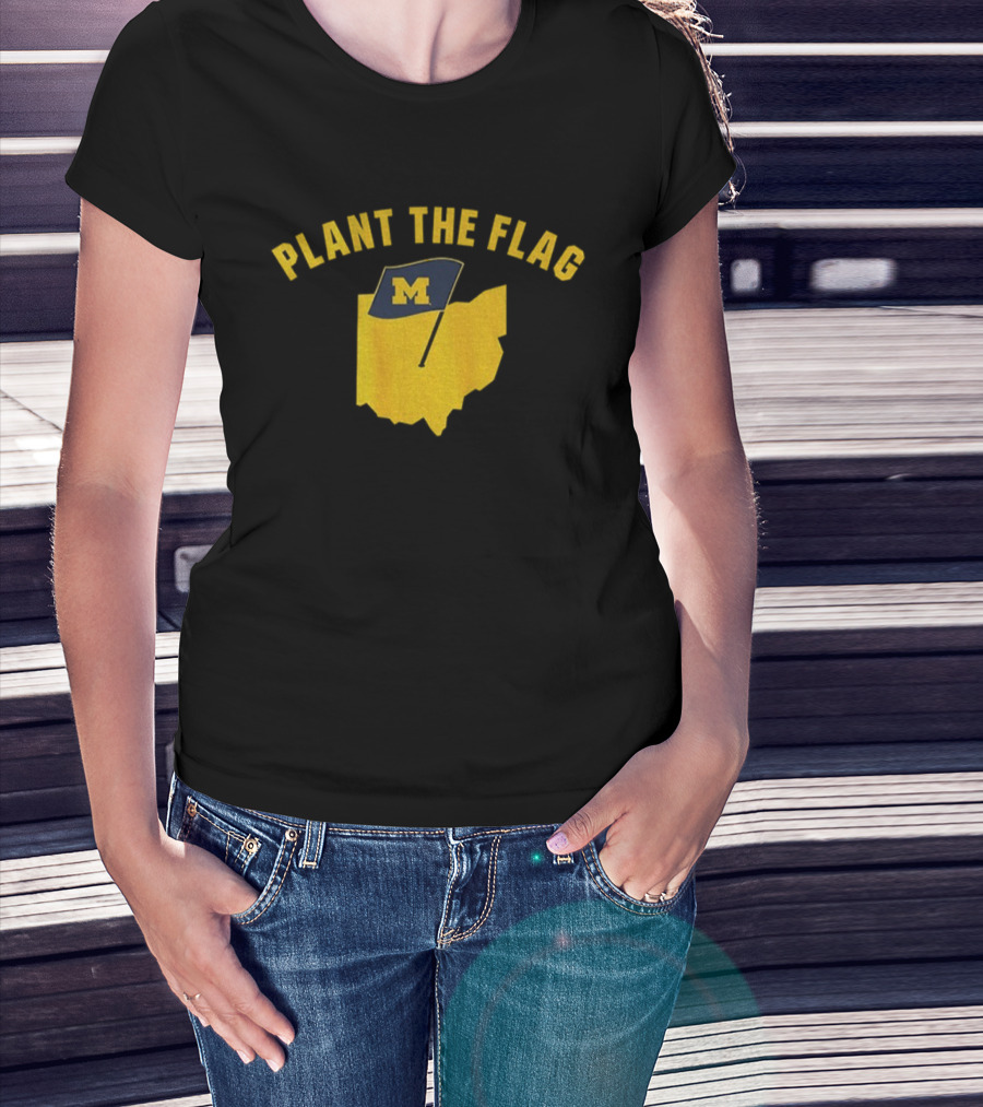 Ohio Map Plant The Flag M Michigan Wolverines Football 2025 T-Shirt
