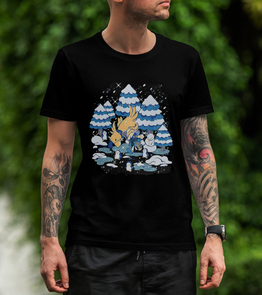 Vivi Ornitier Chocobo Final Fantasy Winter Wonderland Scene T-Shirt