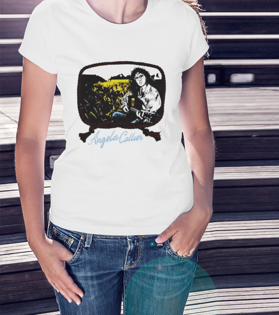 Angela Collier Self-Titled Album Acoustic Guitar In Field T-Shirt
