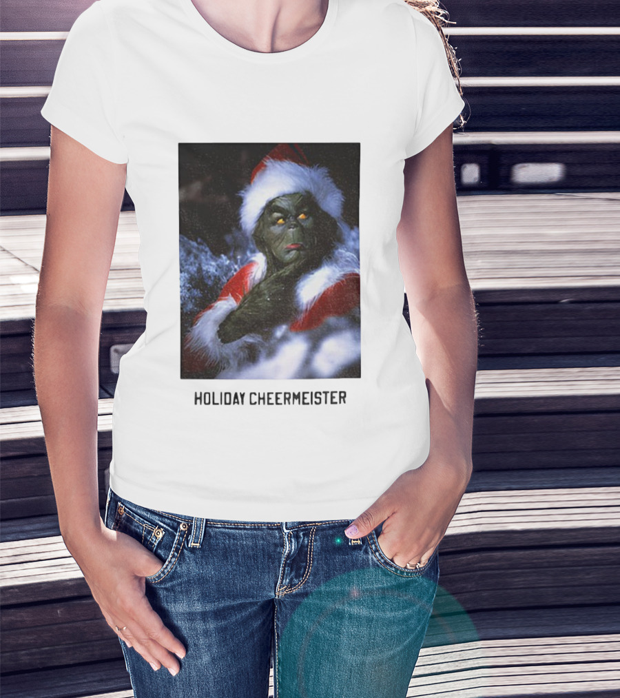 Holiday Cheermeister Funny Christmas Grinch Monster Santa Hat T-Shirt