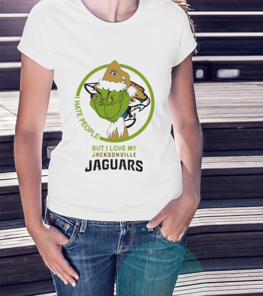 Jacksonville Jaguars Grinch I Hate People But I Love My Jacksonville Jaguars T-Shirt
