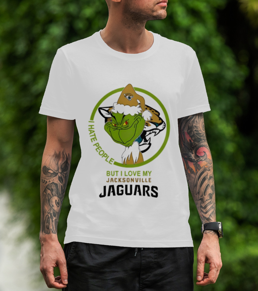Jacksonville Jaguars Grinch I Hate People But I Love My Jacksonville Jaguars T-Shirt