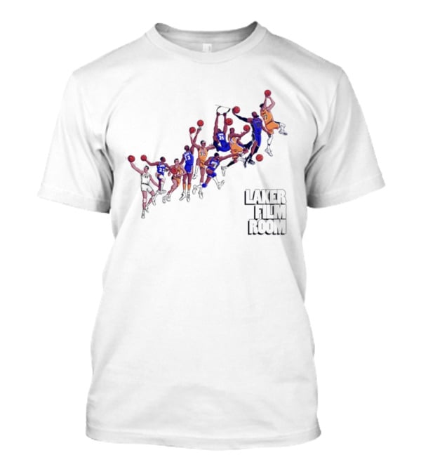 Laker Film Room Los Angeles Lakers Players Dunking Action Sequence T-Shirt