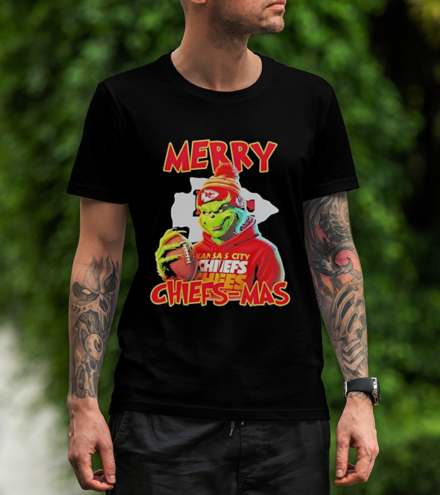 Merry Chiefsmas Grinch Kansas City Chiefs Football T-Shirt