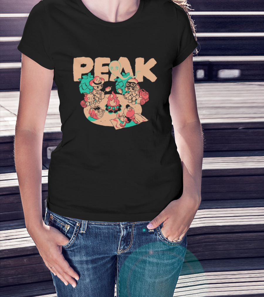 Peak Happy Campers Ghost Campfire Gathering T-Shirt