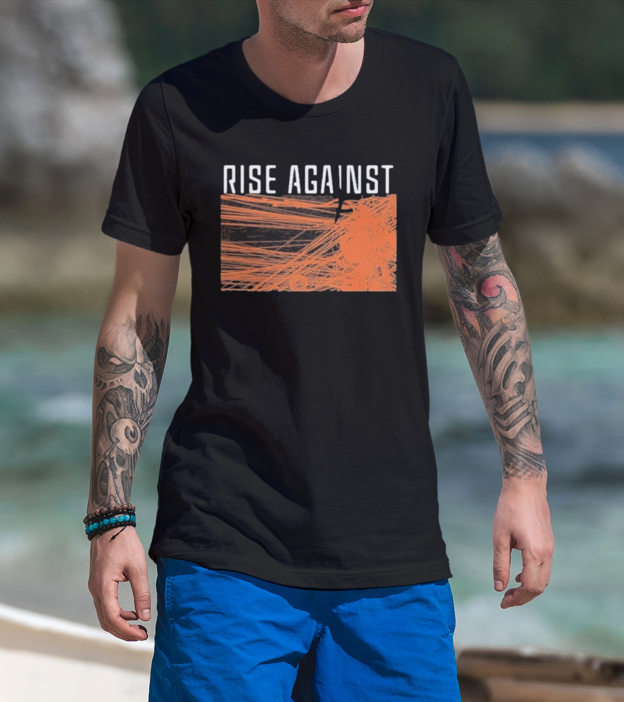 Rise Against Wire Abstract Orange Lines T-Shirt