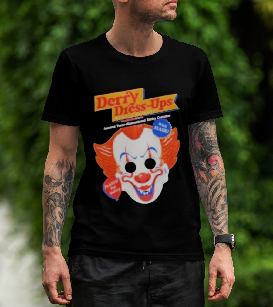 Derry Dress-Ups Clown Mask Costume Pennywise Tribute T-Shirt