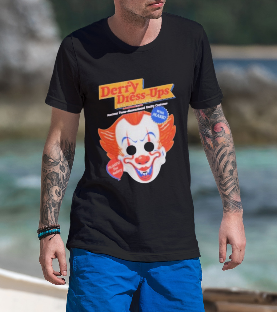 Derry Dress-Ups Clown Mask Costume Pennywise Tribute T-Shirt