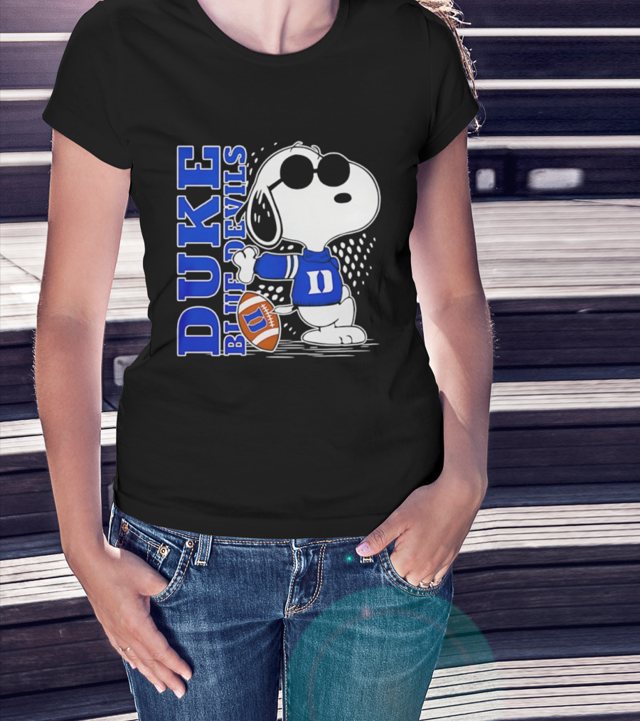 Snoopy Joe Cool Duke Blue Devils Football Fan Merchandise T-Shirt