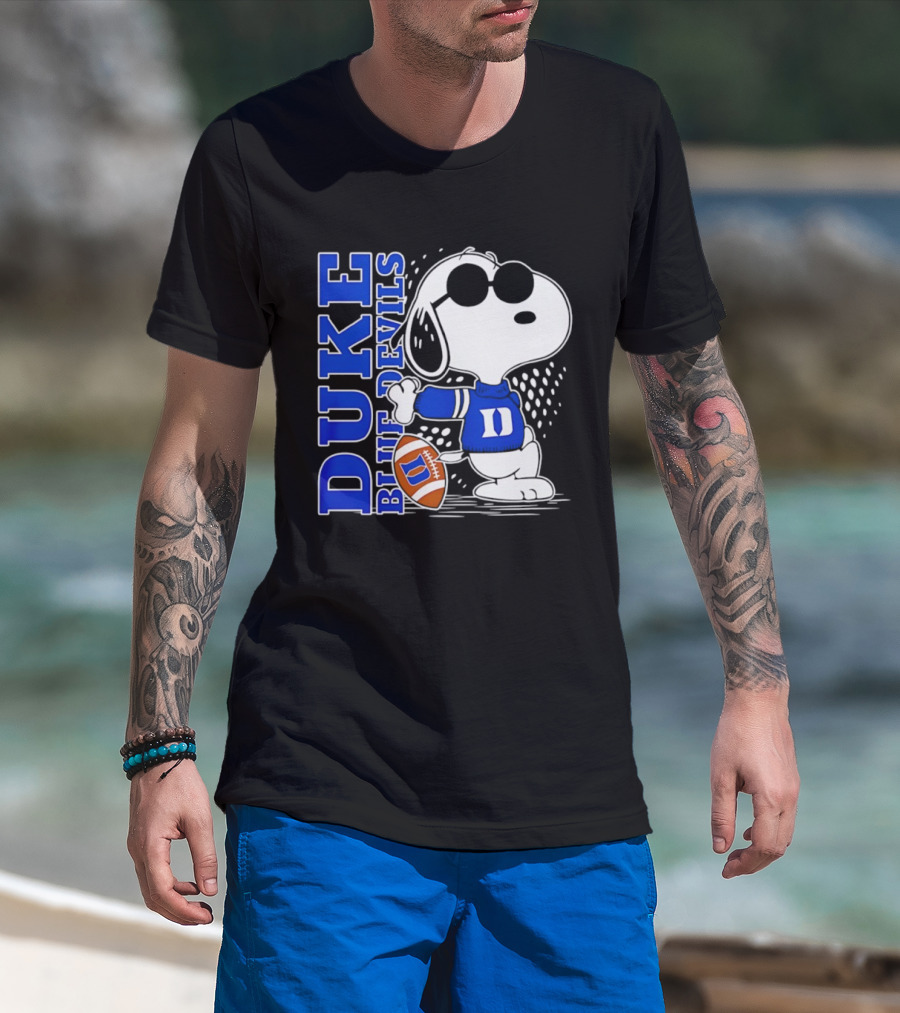 Snoopy Joe Cool Duke Blue Devils Football Fan Merchandise T-Shirt