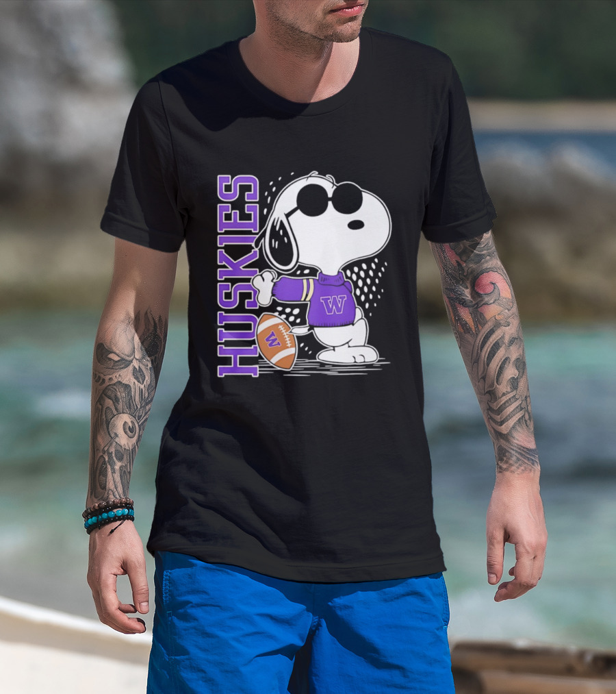 Snoopy Joe Cool Huskies Football Washington Merchandise T-Shirt