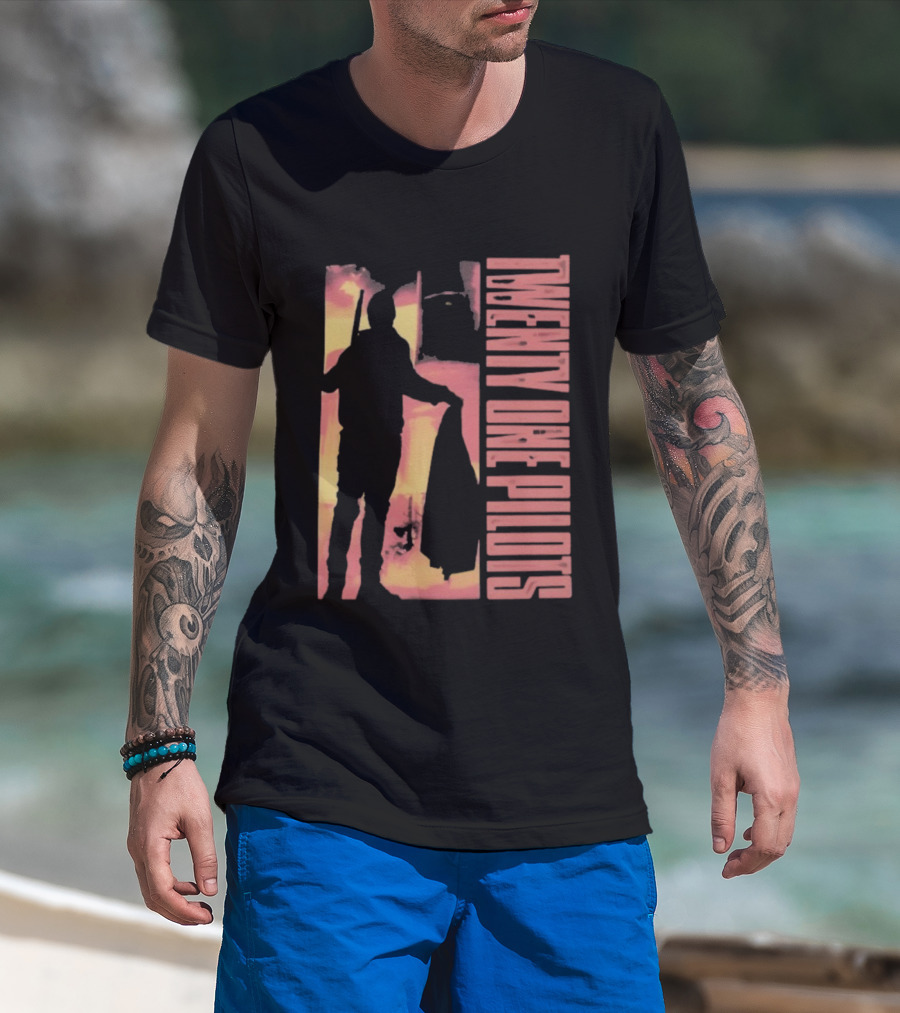 Twenty One Pilots Torchbearer Silhouette Fire Background T-Shirt