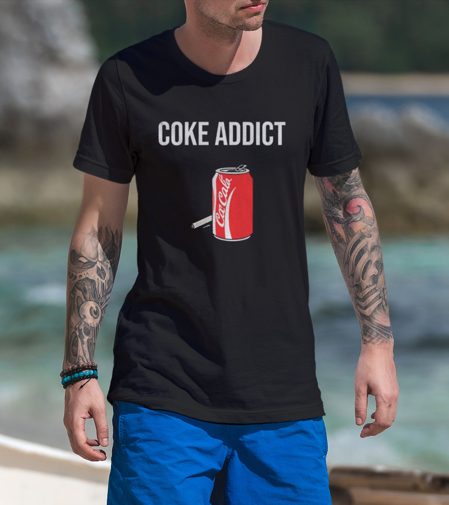 Coke Addict Parody Can And Cigarette T-Shirt