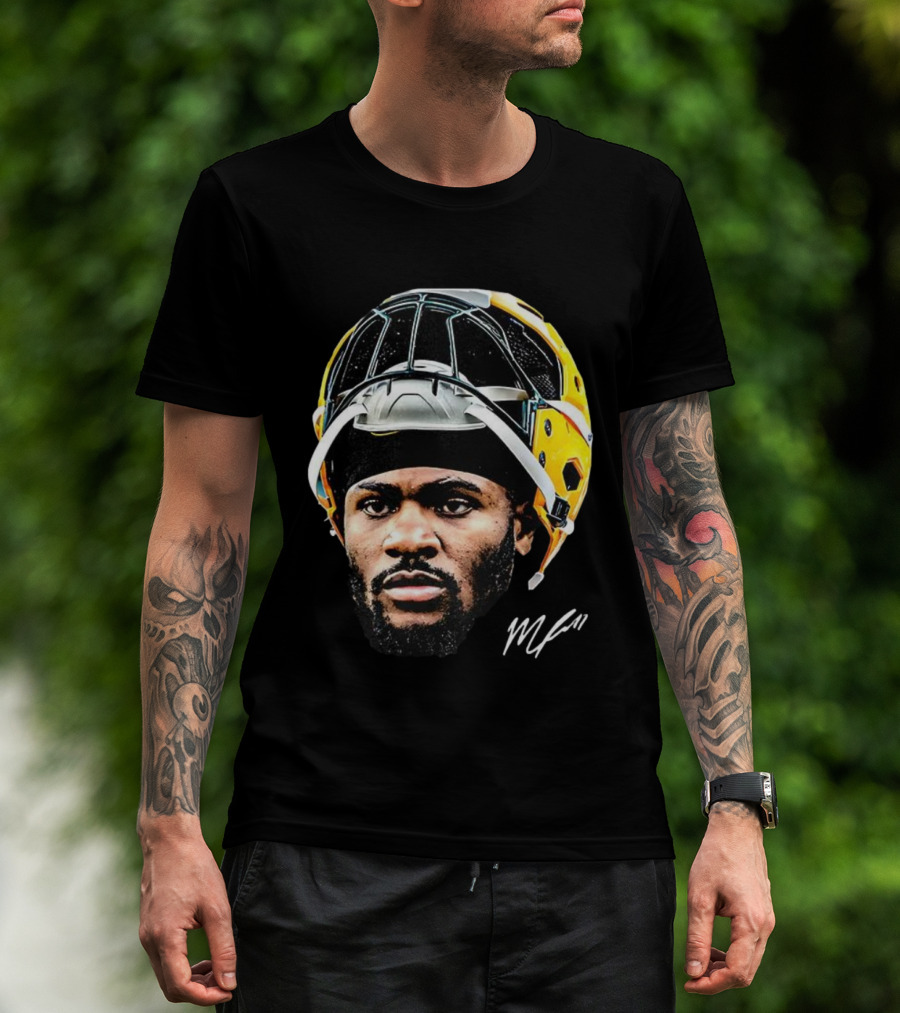 Micah Parsons Green Bay Packers Helmet Big Face Signature Football T-Shirt