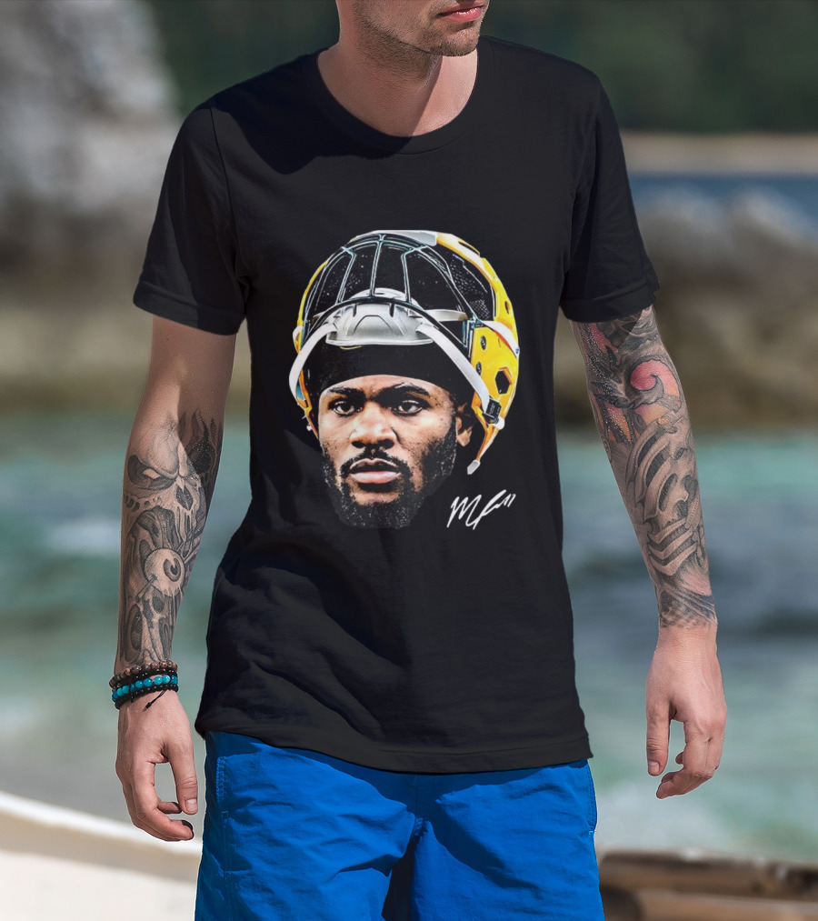 Micah Parsons Green Bay Packers Helmet Big Face Signature Football T-Shirt