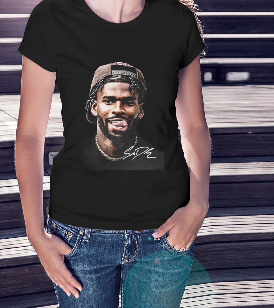 Shedeur Sanders Signature Auragang Football Cleveland Browns T-Shirt