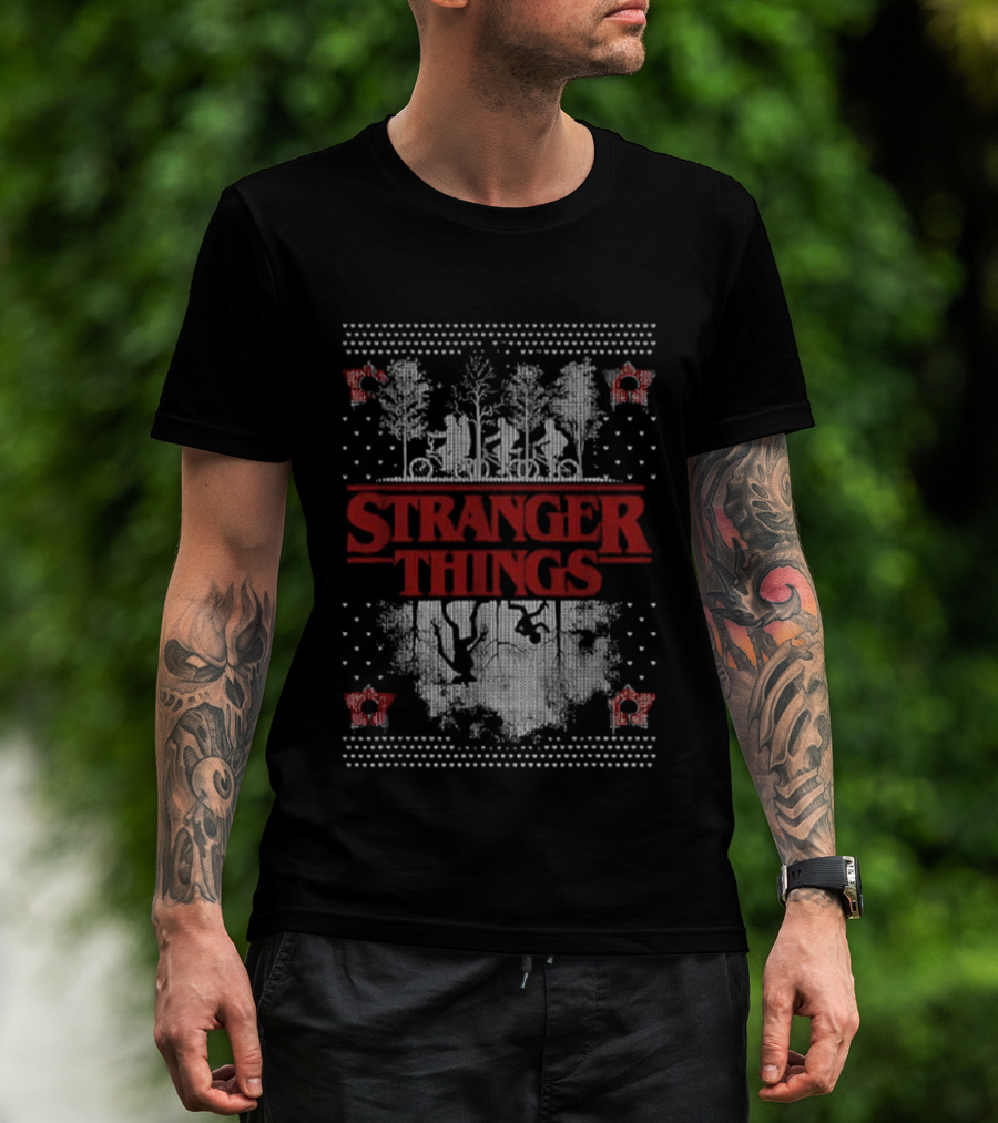 Stranger Things Merry Christmas Vintage Silhouettes And Trees T-Shirt