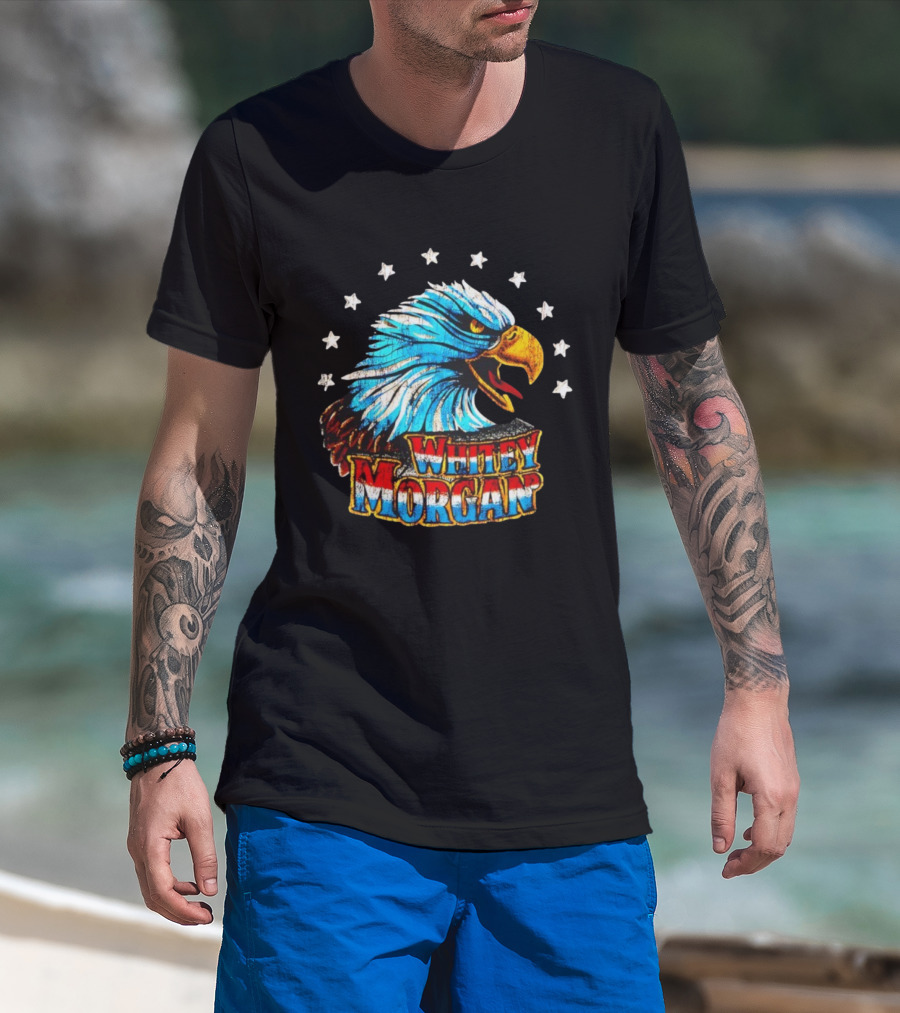 Whitey Morgan Screamin’ Eagle Stars Patriotic Style T-Shirt