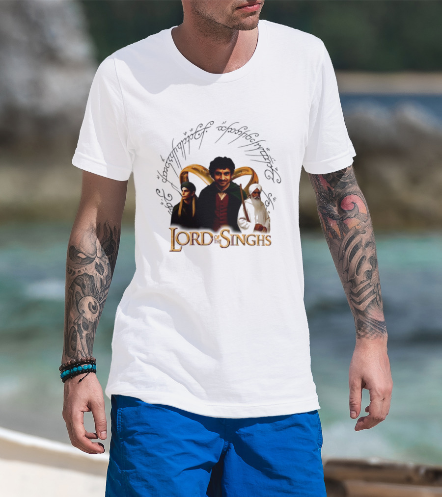 Lord Of The Singhs Fellowship Characters Parody T-Shirt
