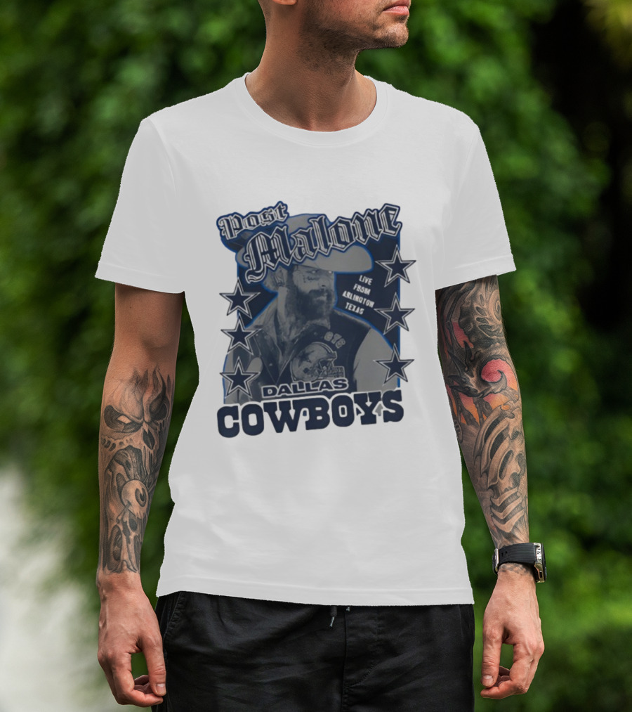 Post Malone Live Dallas Cowboys Arlington Texas Stars T-Shirt