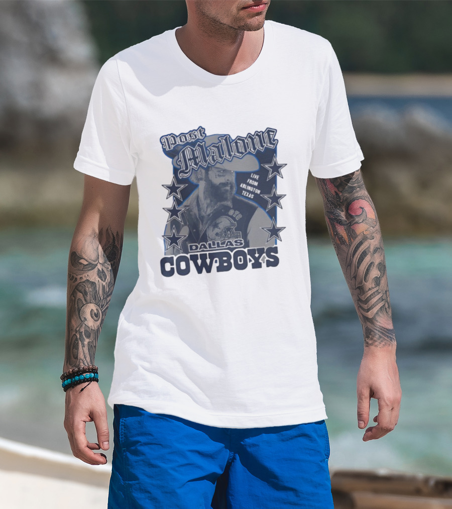 Post Malone Live Dallas Cowboys Arlington Texas Stars T-Shirt
