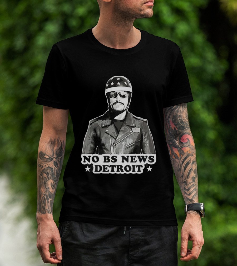 No BS News Detroit Leather Jacket Stars Sunglasses T-Shirt