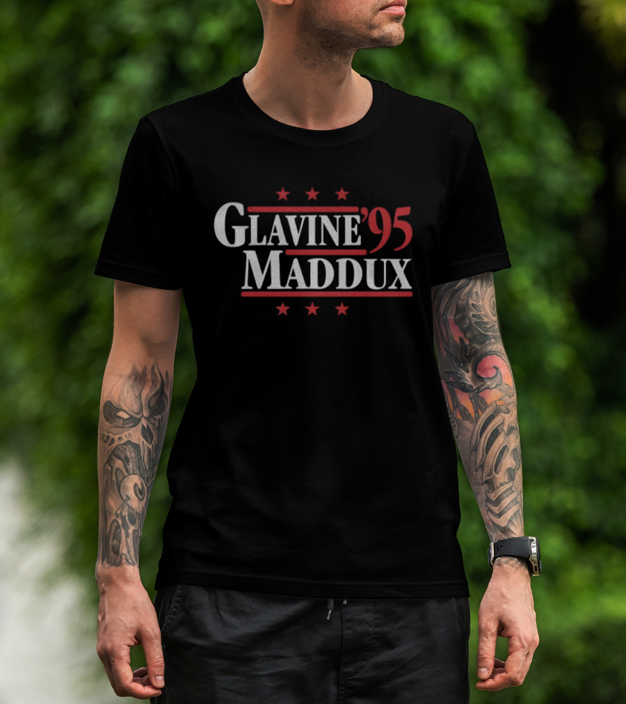 Glavine '95 Maddux Atlanta Braves Baseball Legends Stars T-Shirt