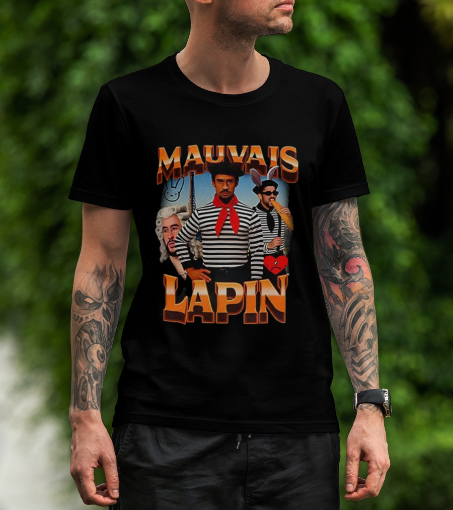Mauvais Lapin French Style Bad Bunny Paris Imagery T-Shirt