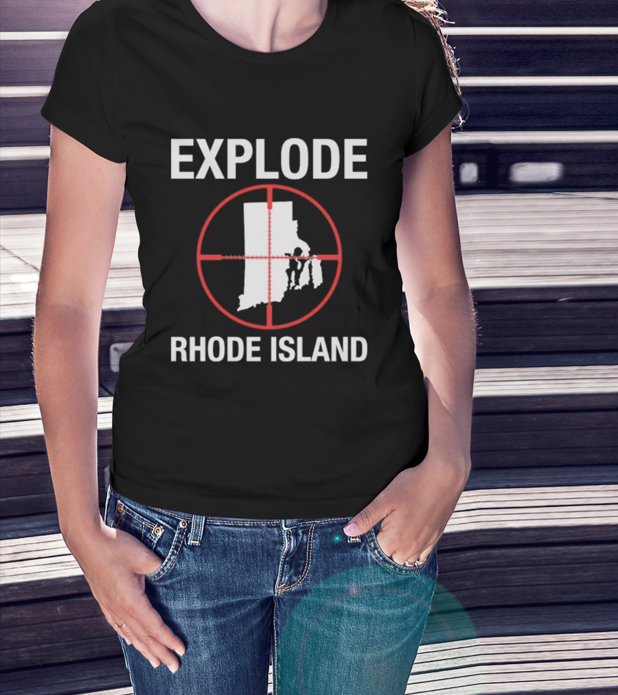Explode Rhode Island Target Crosshair State Map T-Shirt