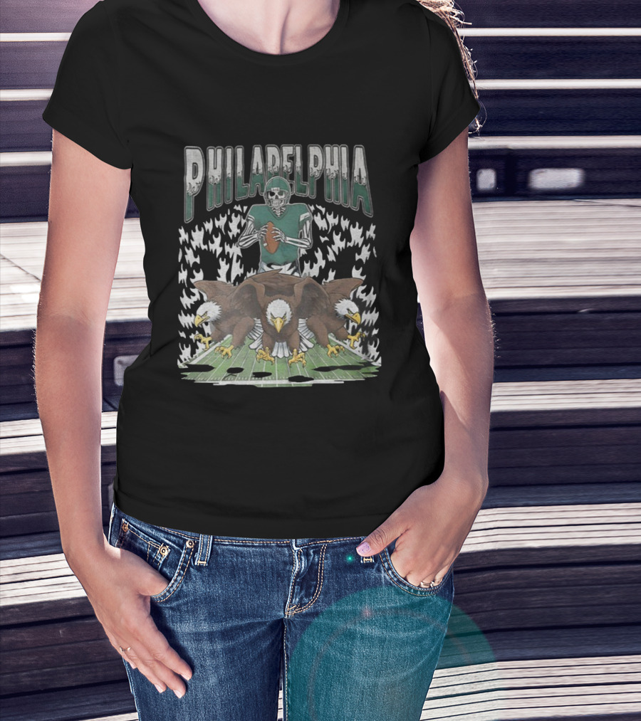 Philadelphia Skeleton Eagles Football Game Day T-Shirt