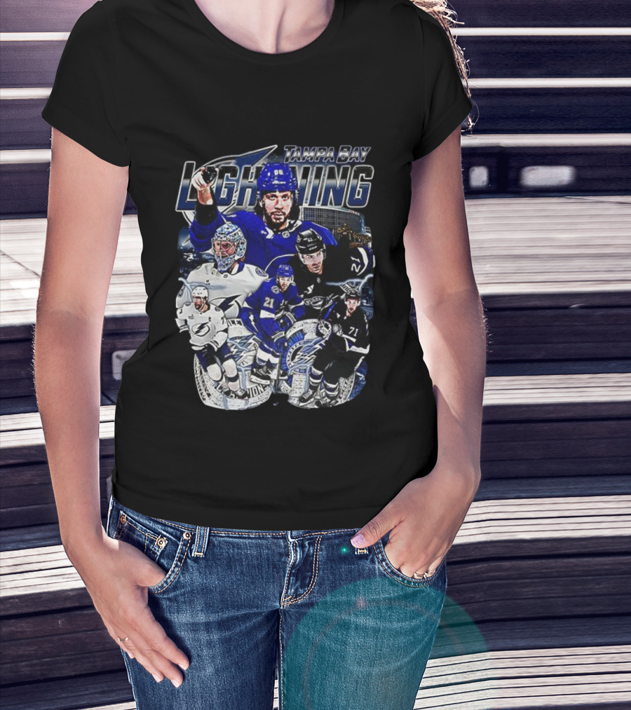 Tampa Bay Lightning Champions Player Montage Team Spirit T-Shirt