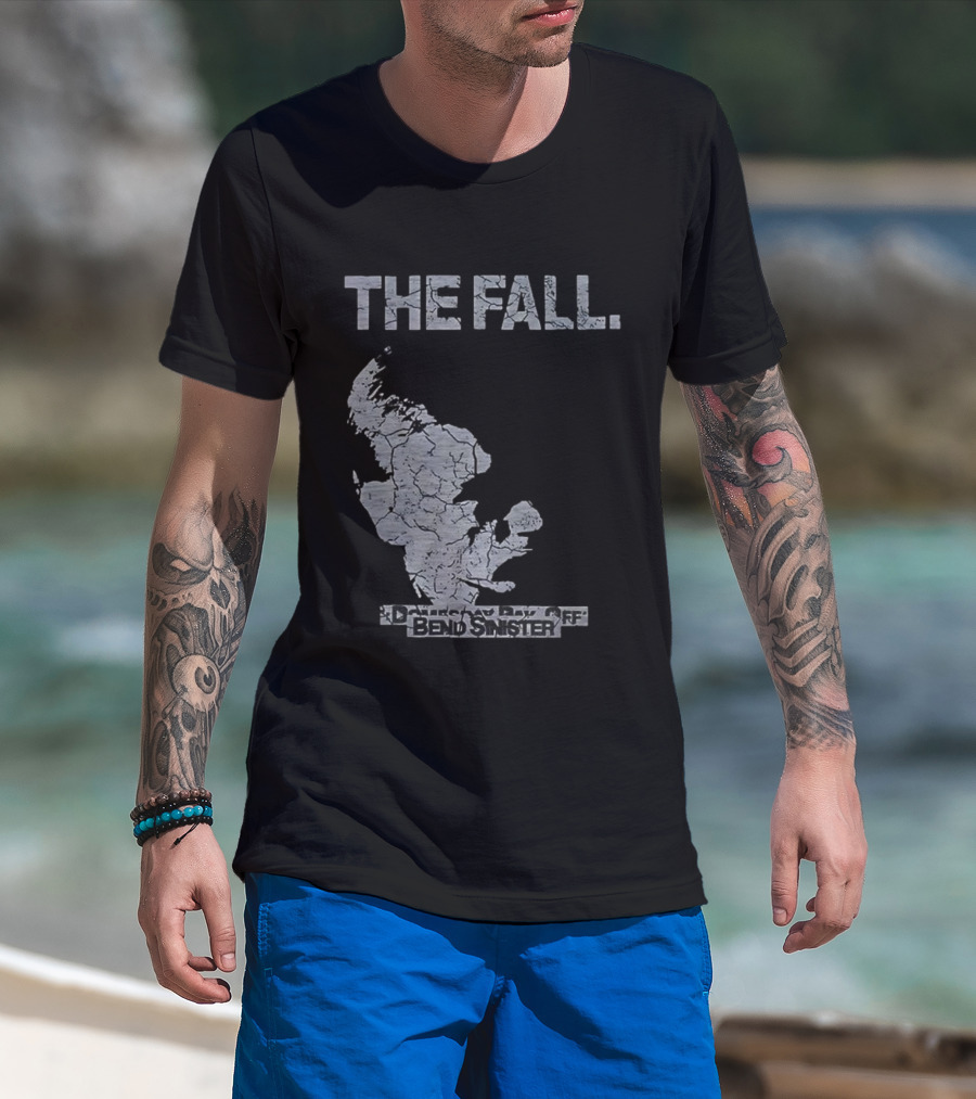 Bend Sinister The Fall Map Cracked Text Style T-Shirt
