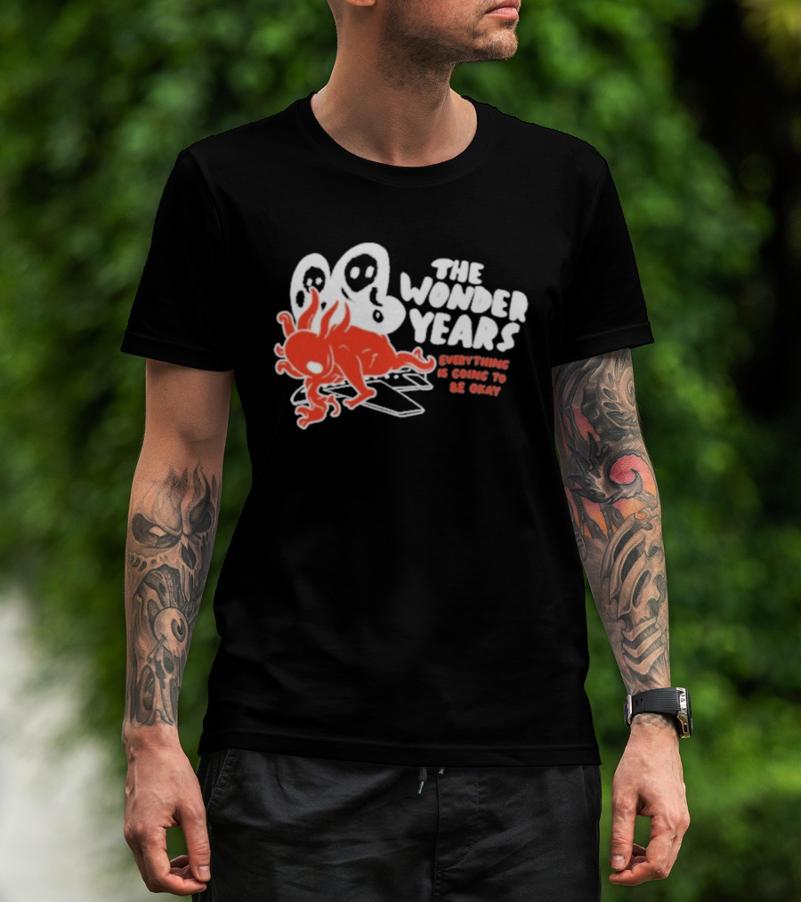 The Wonder Years Everything Is Going To Be Okay Anniversary 2025 Event Ghostly Red Creature Design T-Shirt