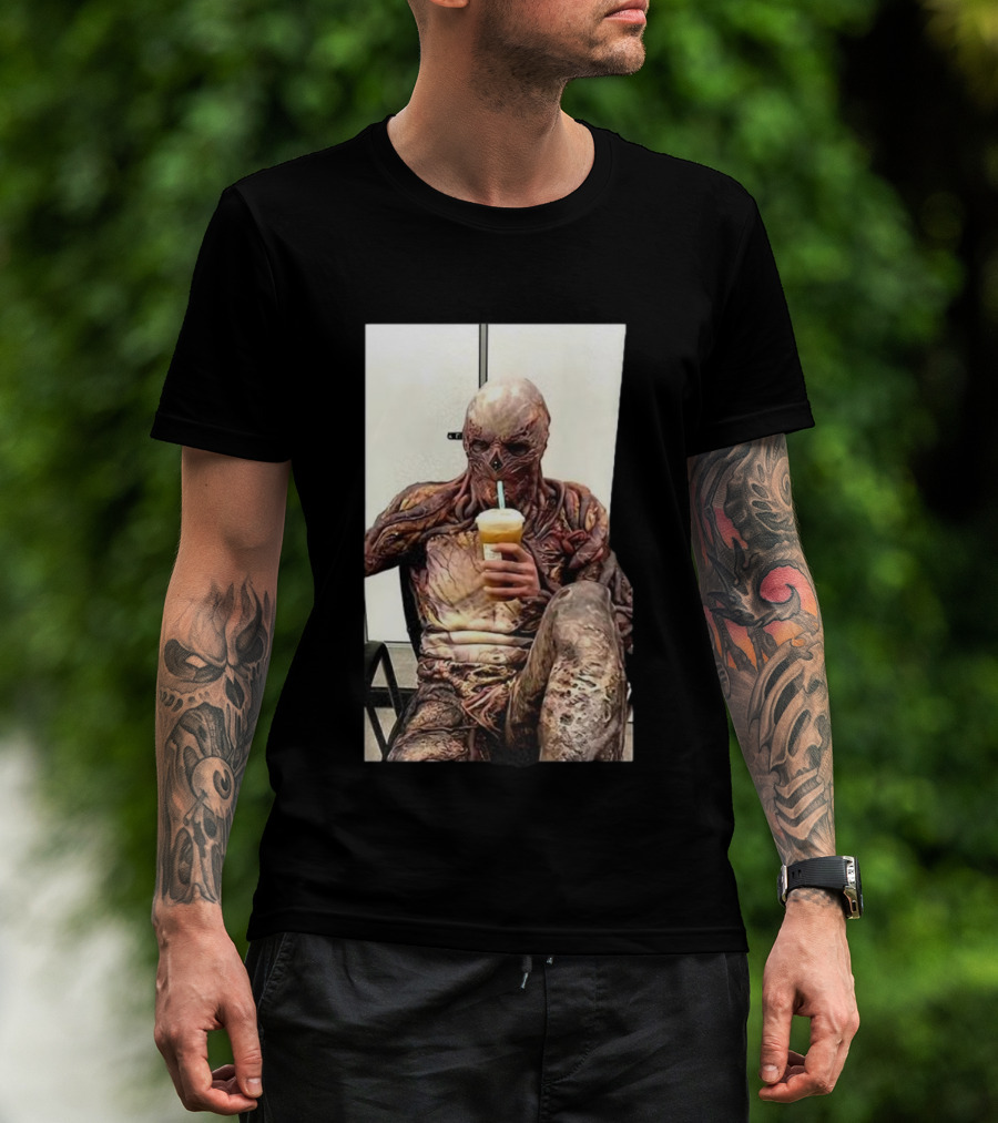 Vagner Stranger Things Creature Meme Coffee Scene T-Shirt